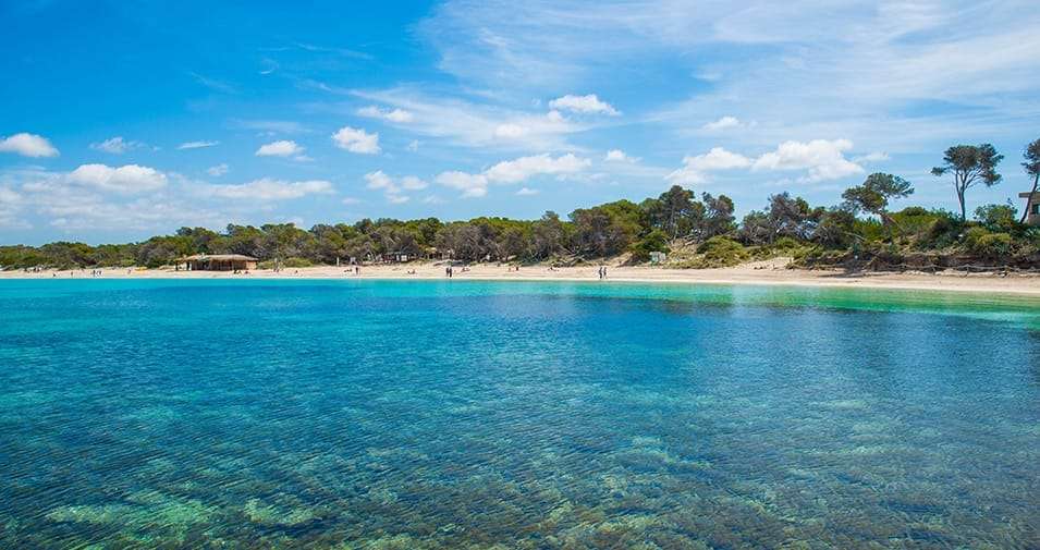 Platja des Marquès en Colònia de Sant Jordi al atardecer